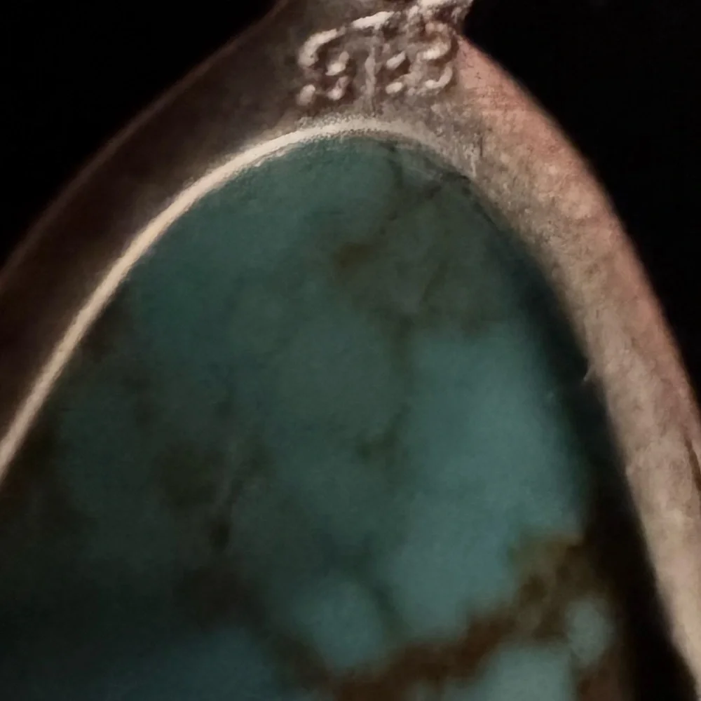 Sterling‎ Silver genuine native American made Turquoise Pendant Necklace -